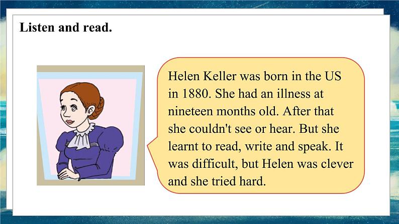 外研版（一起）英语六年级下册课件 《Module 7Unit 2 She couldn't see or hear.》06