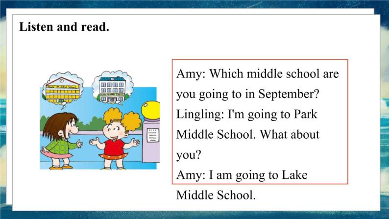 外研版（一起）英语六年级下册课件 《Module 10Unit 2 I'm going to Lake Middle School.》06
