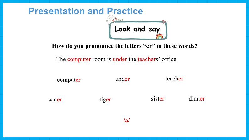 Unit 1  My school Part A Let’s spell &Part B Let’s sing（课件）人教PEP版英语四年级下册第8页