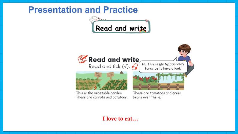 Unit 4　At the farm Part B Read and write &Part B Let’s check & Part C  Story time（课件）人教PEP版英语四年级下册第8页