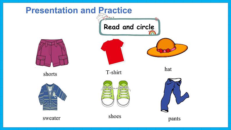 Unit 5　My clothes Part B Read and write &Part B Let’s check & Part C  Story time（课件）人教PEP版英语四年级下册第8页