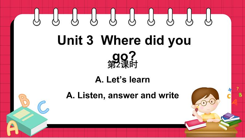 Unit 3　Where did you go？Part A Let’s learn &Listen, answer and write（课件）人教PEP版英语六年级下册第1页