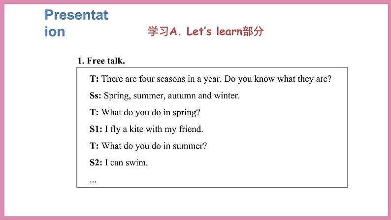 Unit 2 My favourite season Part A Let’s learn &Read and match（课件）人教PEP版英语五年级下册07