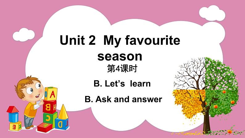 Unit 2 My favourite season Part B Let’s learn &Ask and answer（课件）人教PEP版英语五年级下册01