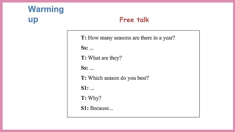 Unit 2 My favourite season Part B Let’s learn &Ask and answer（课件）人教PEP版英语五年级下册05