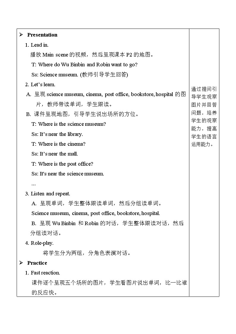 A Let 's learn & Make a map and talk 教案第2页