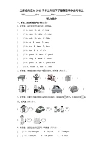 江苏省南京市2023学年三年级下学期英语期中备考卷三
