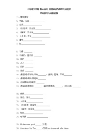 2023学年期中备考+易错知识与题型专项提优+单词拼写与词形转换-六年级英语下学期+Unit1-4+(译林三起)