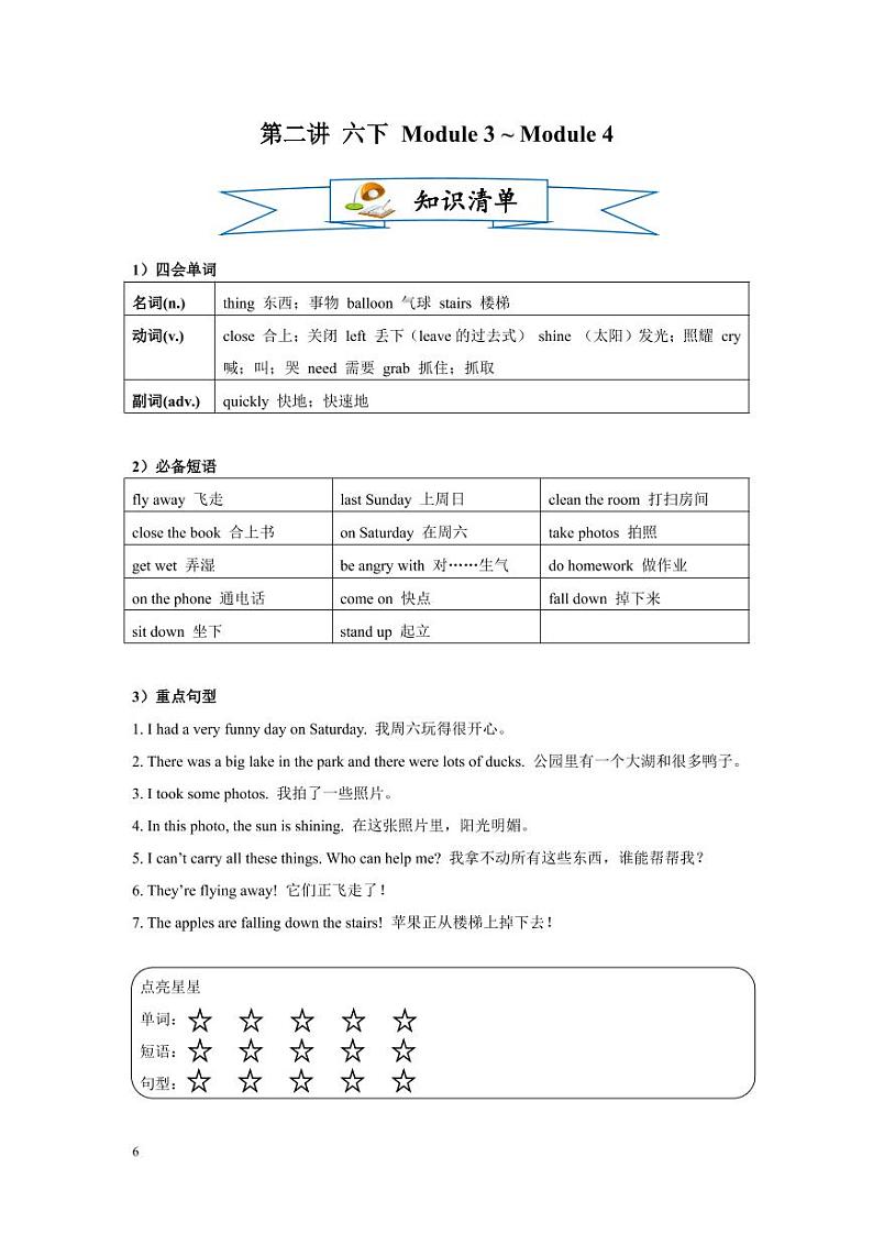 【同步专项练习】小升初英语外研社——六下Module 3-Module 4（带答案）01