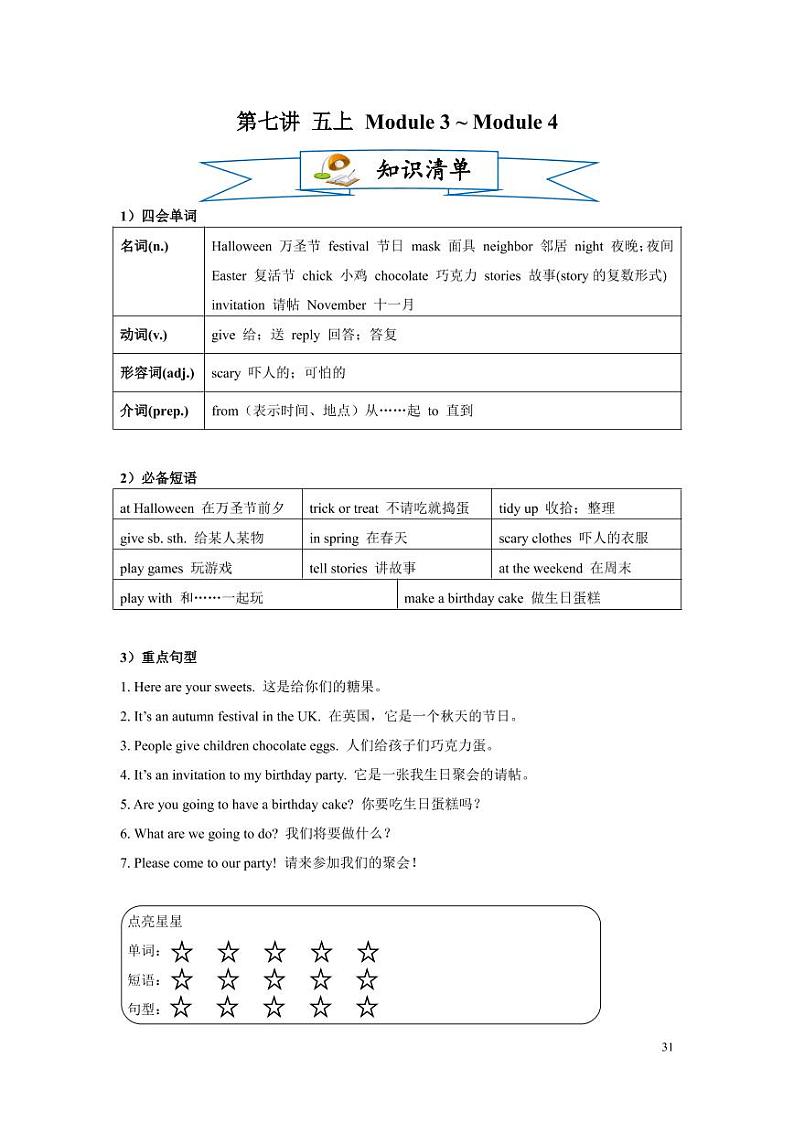 【同步专项练习】小升初英语外研社——五上Module 3-Module 4（带答案）01