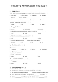 六年级英语下册+期中高频考点检测卷+译林版（三起）A
