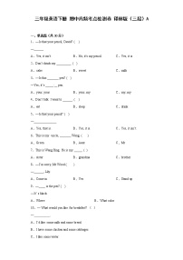 三年级英语下册+期中高频考点检测卷+译林版（三起）A