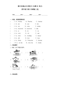 外研版三起英语四年级下册期中专题精练学案——专题01 听力（含答案）