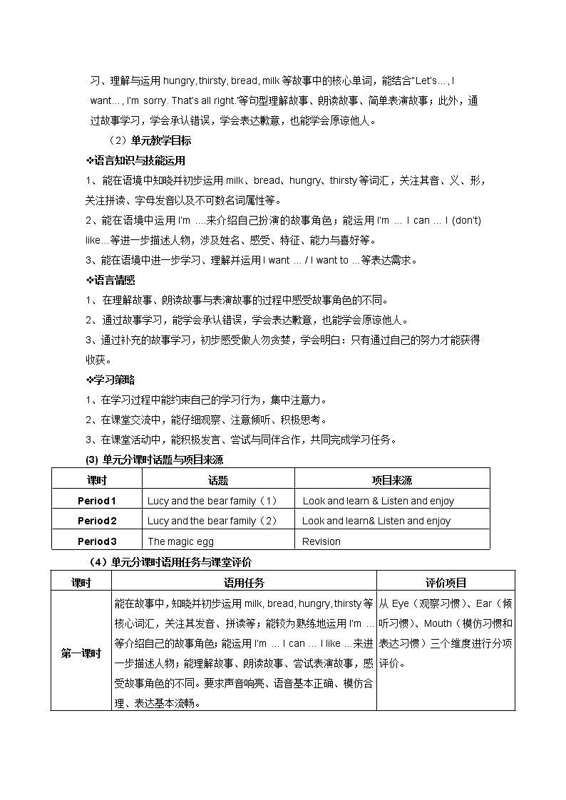 牛津上海版 2BM4U3 Story time单元教案02