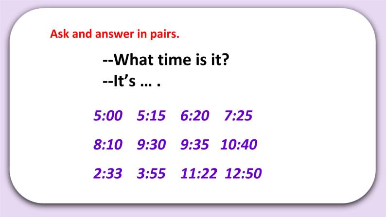 Unit 1 What time is it Lesson1 课件+音频素材 北京版英语二下07