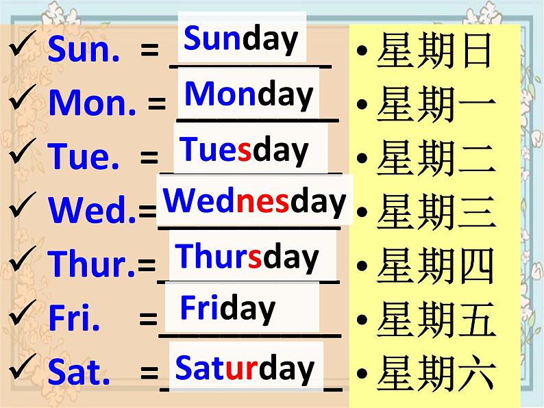 小四同步下册Unit4--Unit8复习课件PPT08