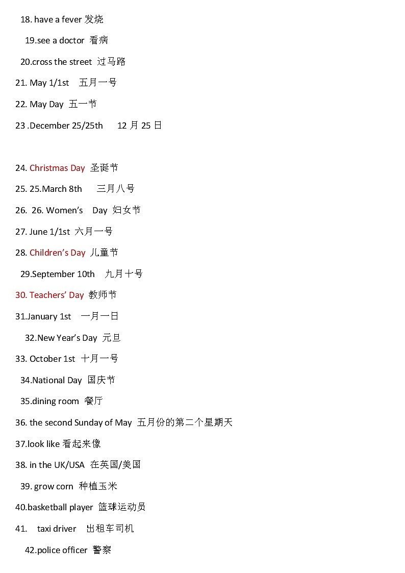 2022-2023年闽教版英语六年级下册期末总复习知识点总归纳02