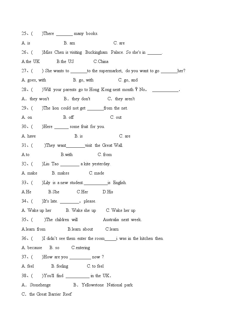 2023年小升初英语  语法专练（4）-全国通用（含答案）第3页