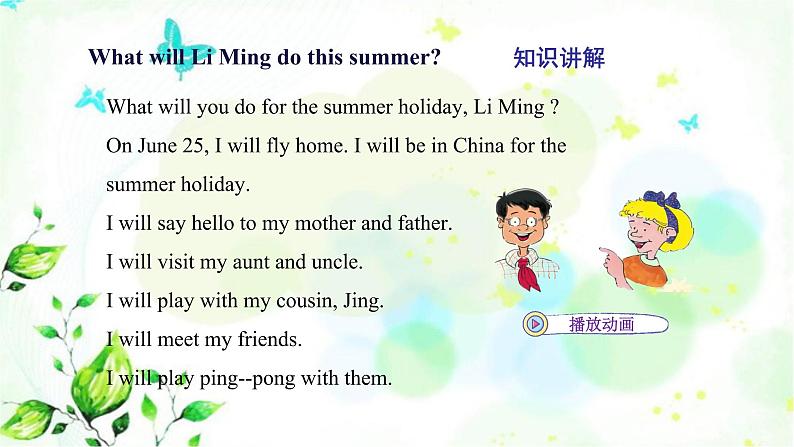 冀教版六年级英语下册Unit3 Lesson16 Li Ming’s Summer Holiday 教学课件+教案+视频03