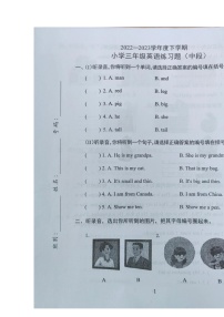 广东省东莞市2022-2023学年三年级下学期期中英语试卷