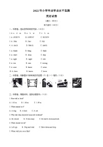 【小升初真题卷】安徽省滁州市2022年人教PEP版小学毕业班学业水平检测英语试卷（原卷版+解析版）
