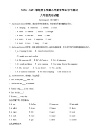 【小升初真题卷】2020-2021学年山东省临沂市兰山区人教PEP版六年级下册期末学业水平测试英语试卷（原卷版+解析版）