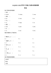 【小升初真题卷】2021-2022学年河南省许昌市建安区湘鲁版六年级下册期末质量检测英语试卷（原卷版+解析版）