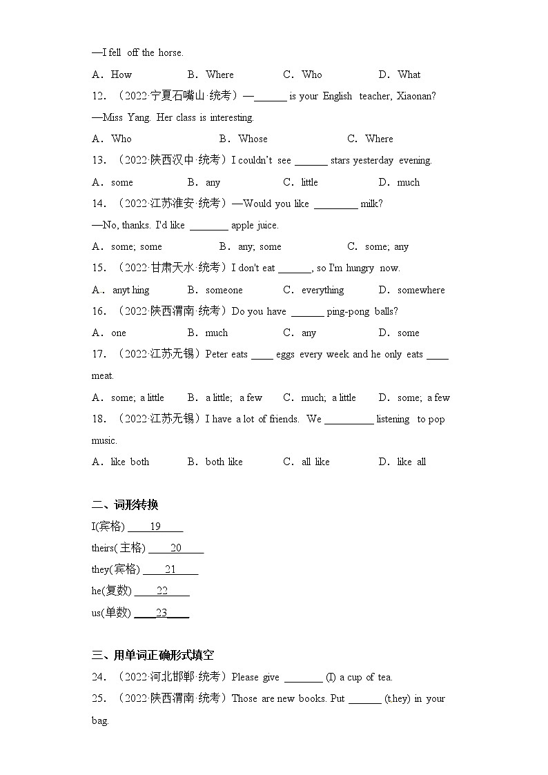 小升初英语知识过关练（基础通关+能力提升）-代词第2页