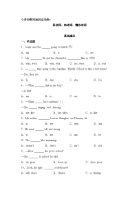 小升初英语通用版知识过关练+真题汇编：系动词、助动词、情态动词