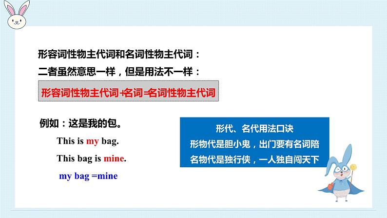 2023年小升初英语全国通用版语法专项复习（PPT+word）：代词  物主代词第8页