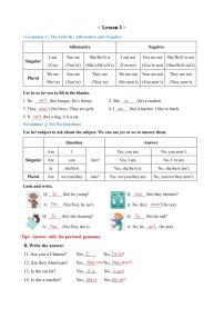 小升初英语专项提升讲义+练习：Lesson 3 be动词与there be句型（含答案）