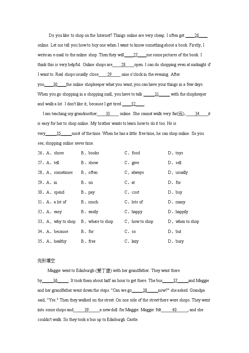 （完形填空15篇）——【备考2023】2022年小升初英语真题分类汇编（含答案）第3页