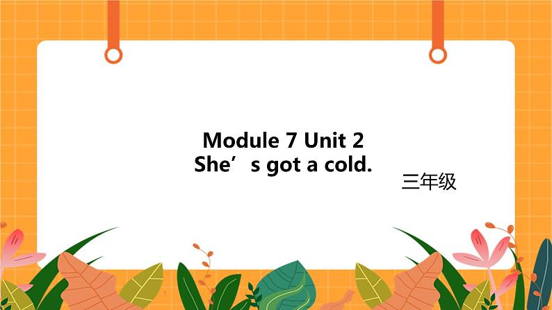 Module 7 Unit 2 《She’s got a cold》第2课时 课件01