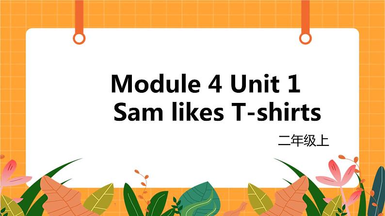 外研版（一起点）小学英语二年级（上）Module 4 Unit 1 《Sam likes T-shirts》第1课时 课件01