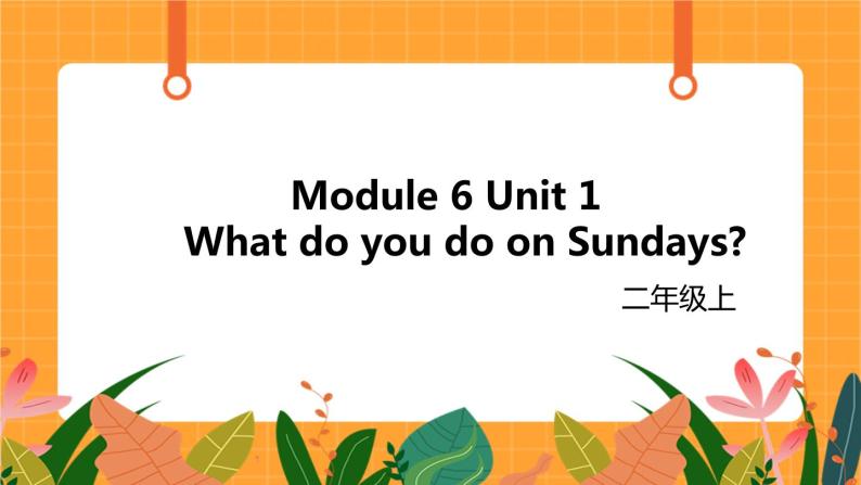 外研版（一起点）小学英语二年级（上）Module 6 Unit 1 《What do you do on Sundays》第1课时 课件01