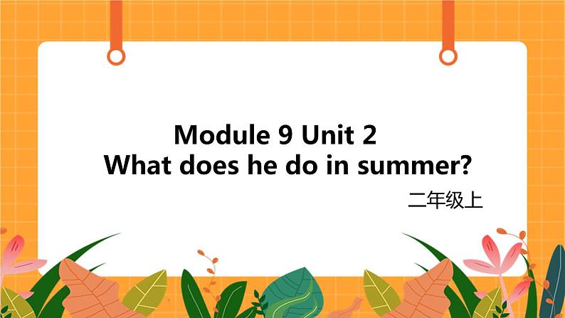 外研版（一起点）小学英语二年级（上）Module 9 Unit 2 《What does he do in summer》第2课时 课件01