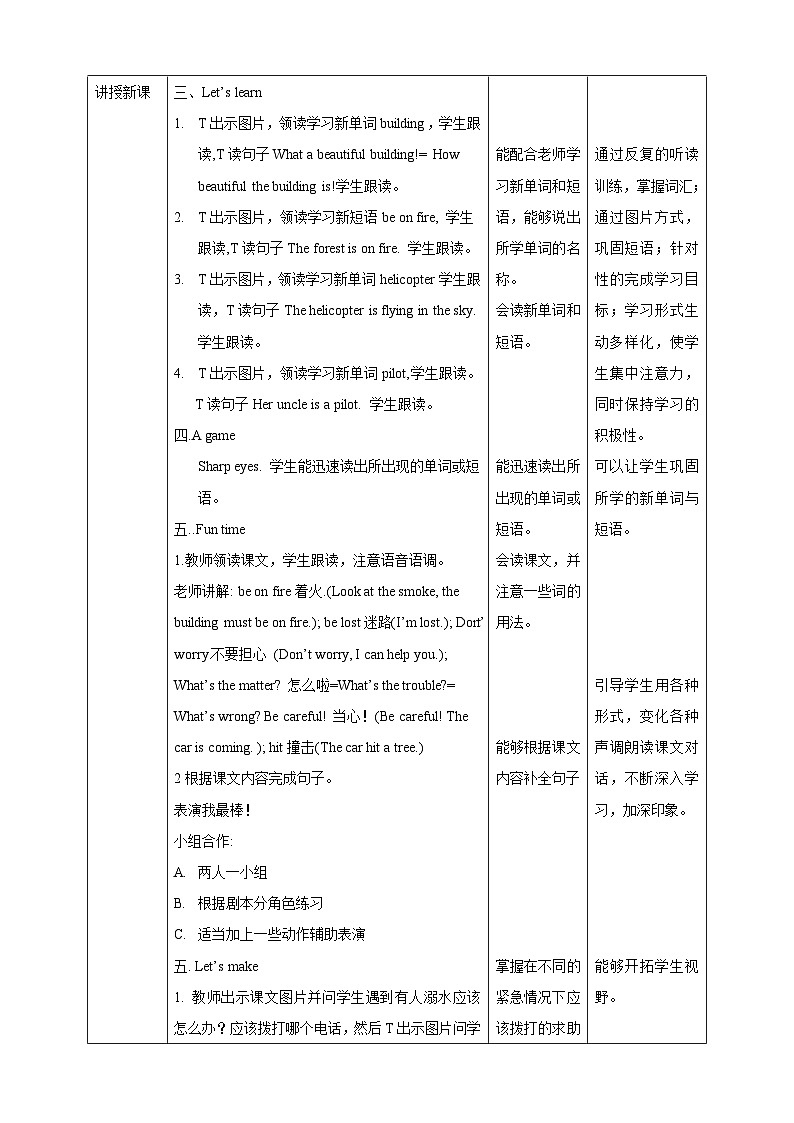 人教新起点四年级英语上Unit4(5) 教案第2页