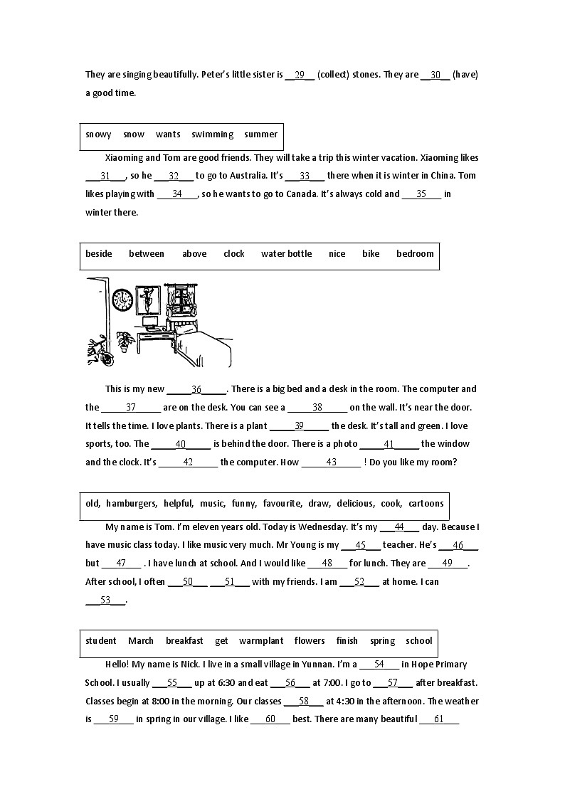 2022-2023学年小升初英语易错专项-补全短文（鲁科版五四学制三起）第2页