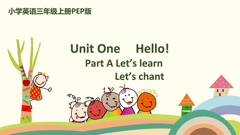 人教版三年级上 unit1Part A Let 's learn·.&Let 's chant.课件PPT第1页