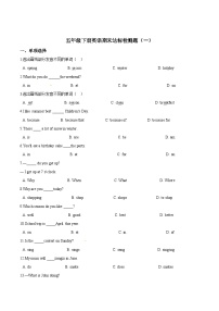 【期末复习】小学英语五年级下册期末模拟卷（一）人教PEP版（含答案）