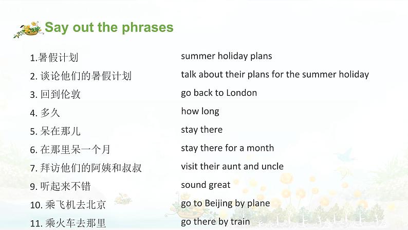 【期末复习】小学译林版（三起）英语六年级下册单元复习课件 Unit 7 Summer holiday plans第2页