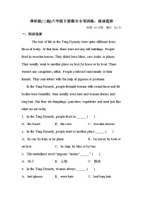 【阅读选择】小学英语六年级下册期末专项训练卷-译林版三起（含答案）