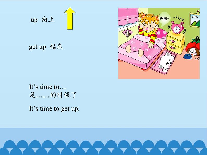 教育科学出版社小学英语三年级起点四年级下册 Unit 3 It's time to get up-Period 1  课件06