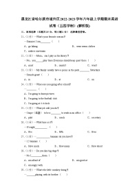 黑龙江省哈尔滨市道外区2022-2023学年六年级上学期期末英语试卷