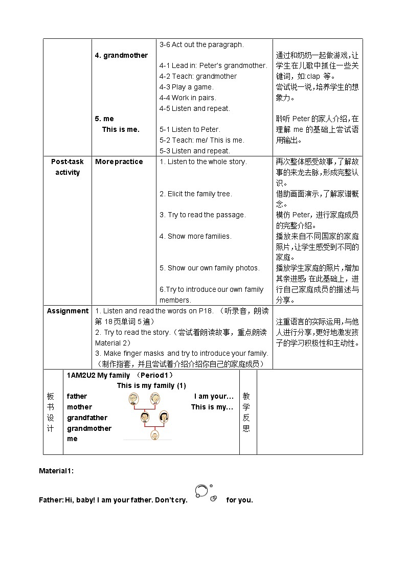 牛津沪教版1AM2U2 教案03