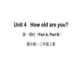 Unit 4   How old are you（Part A, Part B）（课件+素材）湘少版（三起）英语三年级上册