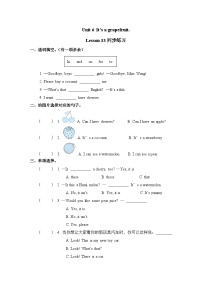 英语五年级上册Lesson 33课后练习题