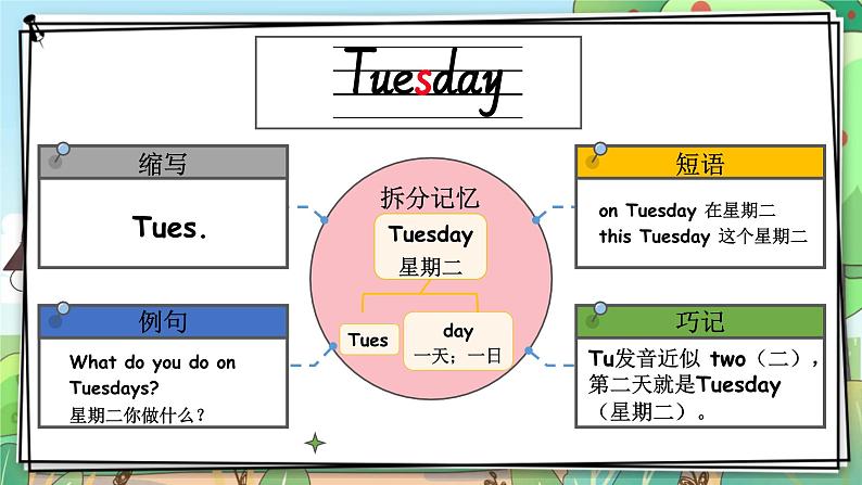 Unit 2 My week 单词讲解（课件）人教PEP版英语五年级上册07