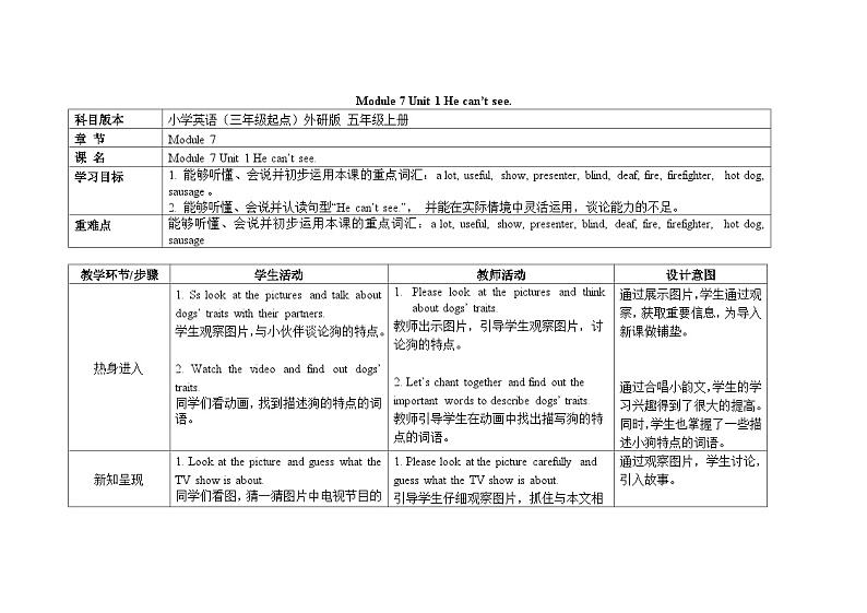 外研5英上 Module 7 Unit 1 PPT课件+教案01