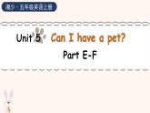 湘少版（三起）英語五年級上冊--Unit 5 Can I have a pet？ Part E-F（課件+素材）